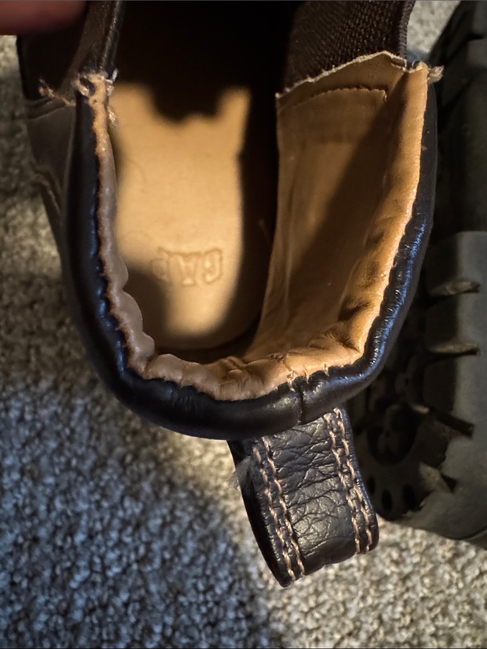 GAP Little Boys Brown Leather Slip-On Chelsea Boots - Picture 13 of 15